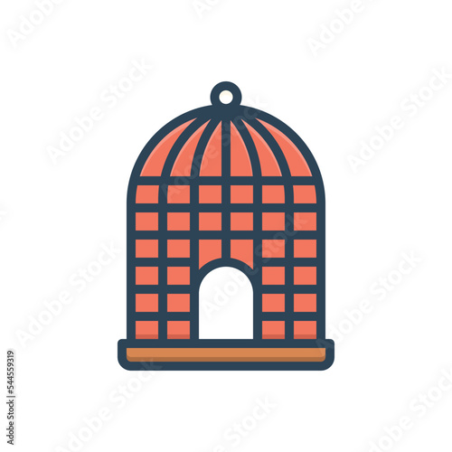 Color illustration icon for cage