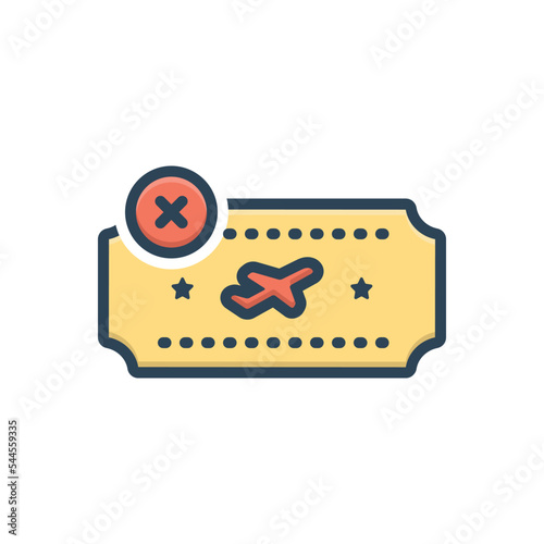 Color illustration icon for cancelled