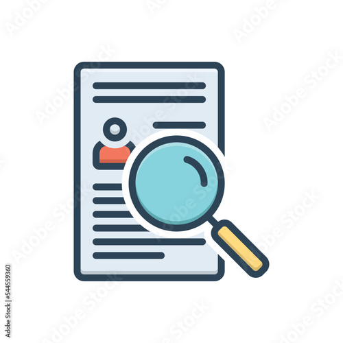 Color illustration icon for findings