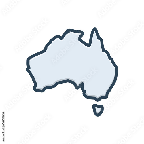 Color illustration icon for australian