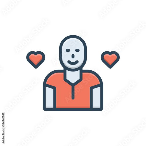 Color illustration icon for pleasure