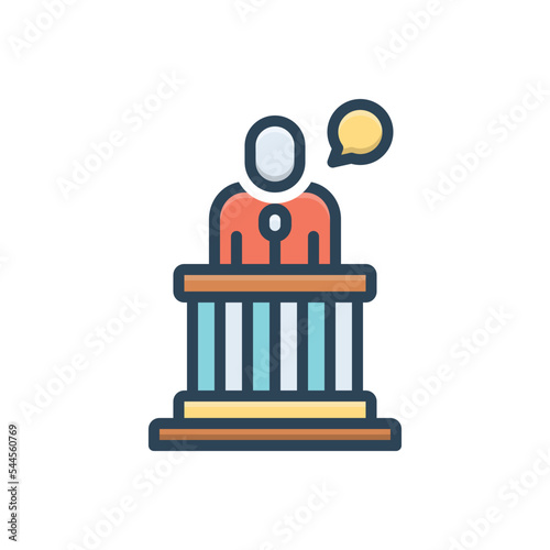 Color illustration icon for witness 