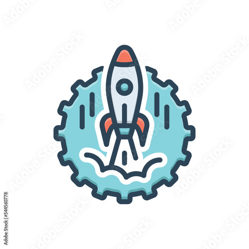 Color illustration icon for advancement
