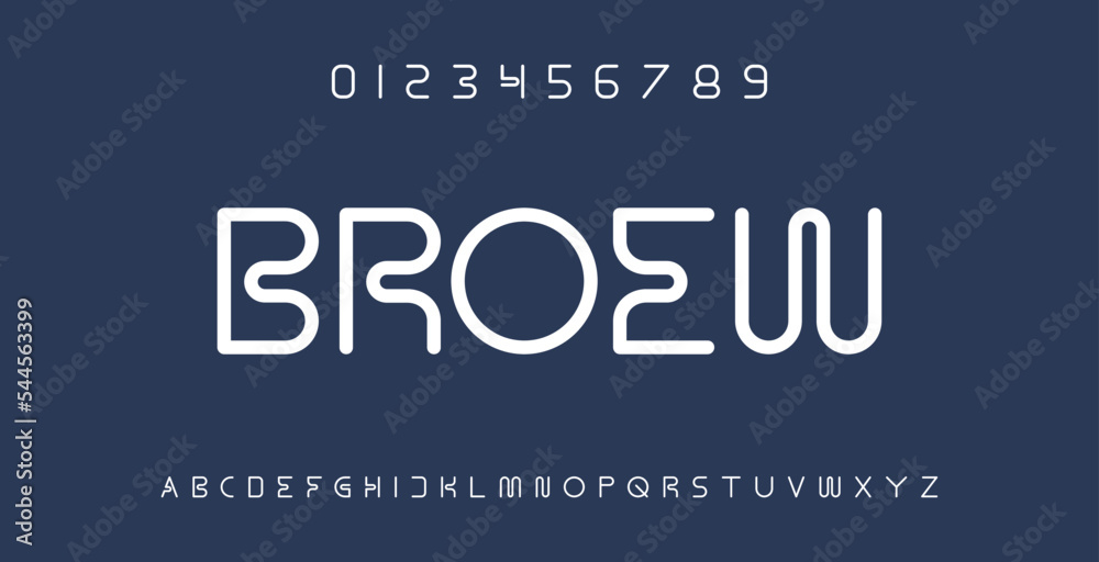 BROEW Line font. Abstract minimal modern alphabet tech font. Typography, Lettering, Elegant, Fashion, Designs, sans Serif fonts. Vector illustration BROEW Line font. Abstract minimal modern alphabet tech font. Typography, Lettering, Elegant, Fashion, Designs, sans Serif fonts. Vector illustration