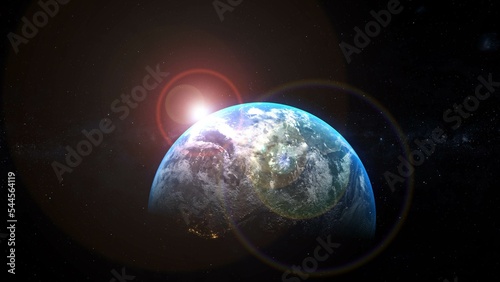 Konstfotografi Earth Day , winter solstice 3d illustration concept