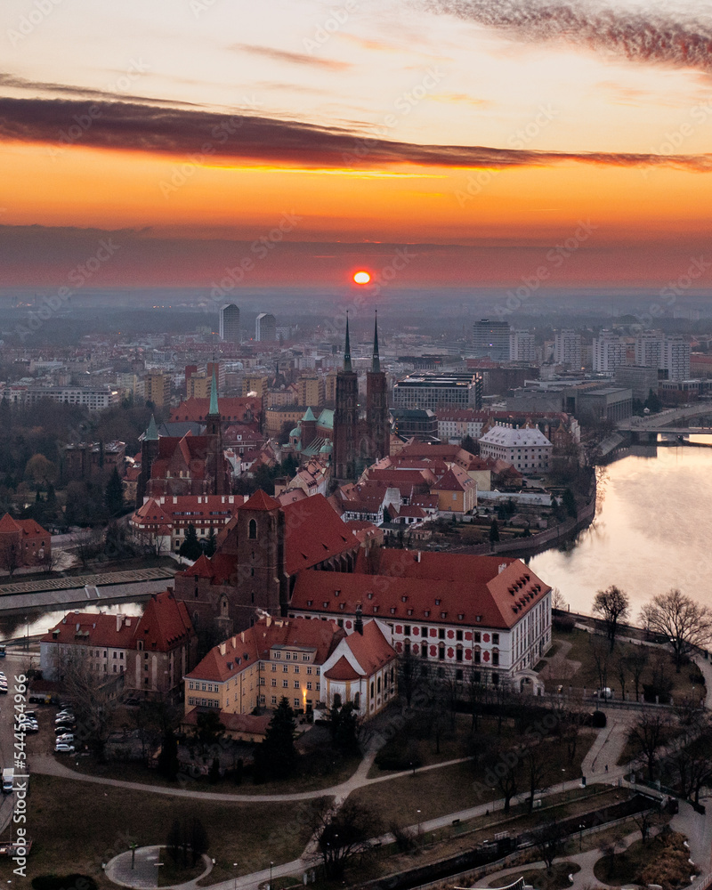 Ostrów Tumski o wschodzie słońca - Wrocław