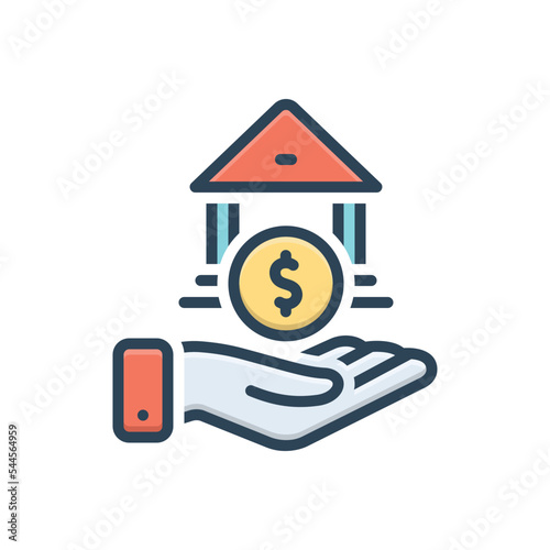 Color illustration icon for loans