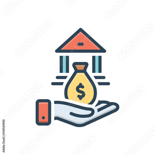 Color illustration icon for loans