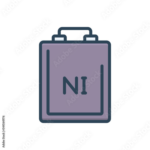 Color illustration icon for nickel