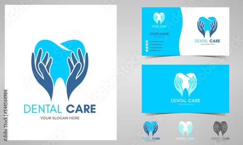 Modern dental care logo design and business card