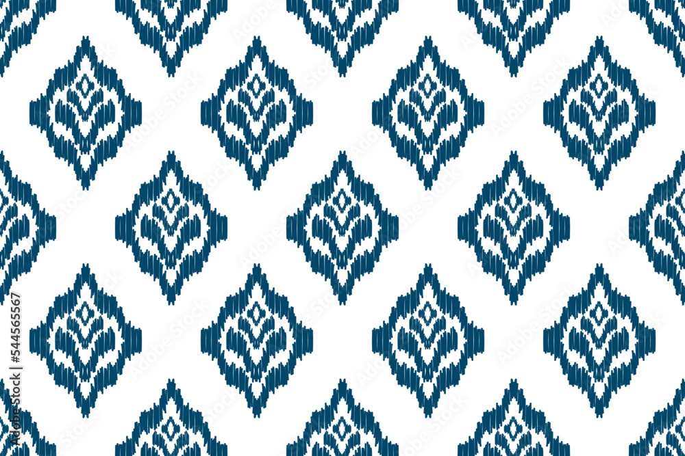 Abstract ethnic ikat art. Seamless pattern in tribal. Aztec geometric ornament print. Design for background, wallpaper, illustration, fabric, clothing, carpet, textile, batik, embroidery.