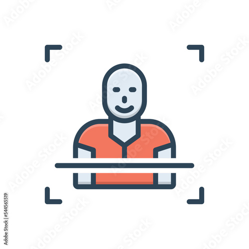 Color illustration icon for recognized