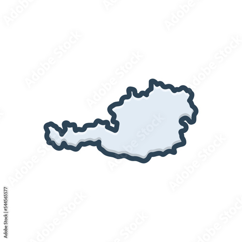 Color illustration icon for austria