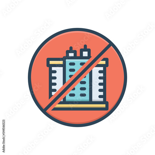  Color illustration icon for conservative