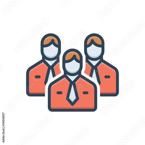 Color illustration icon for managers