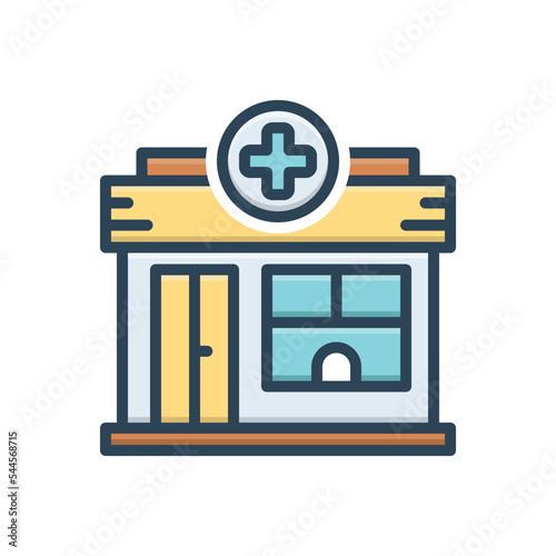 Color illustration icon for pharmacies