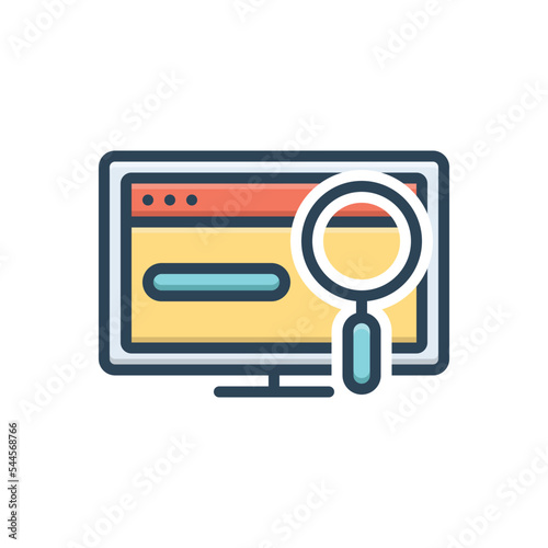 Color illustration icon for browse