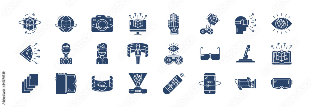 Collection of icons related to Virtual Reality, including icons like vr ...
