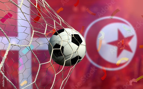 Football Cup competition between the national Denmark and national Tunisia.