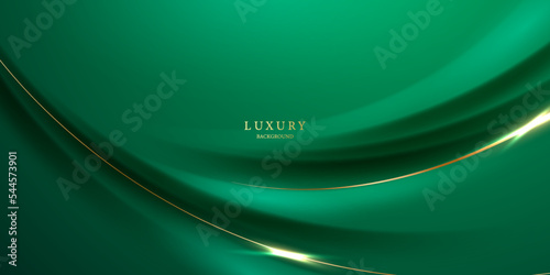 green abstract background design with elegant golden elements vector illustration