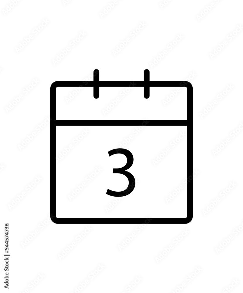 Calendario in linee e giorno 3 del mese Calendario in linee e giorno 3 del mese
