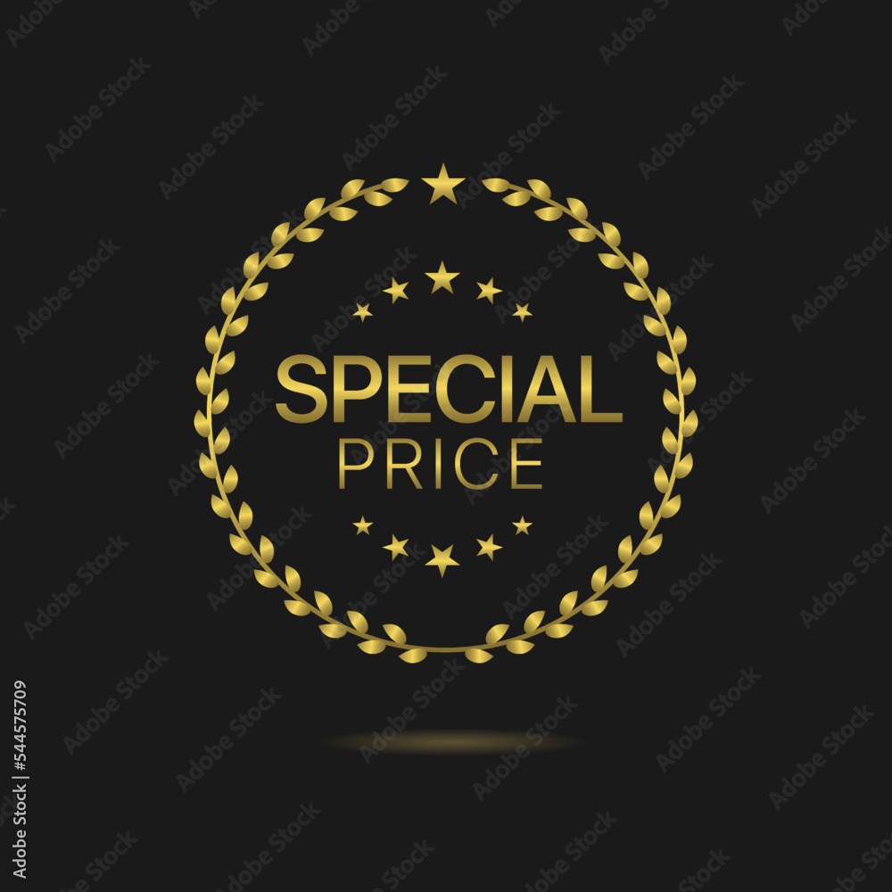 Fototapeta premium Special price golden laurel wreath label
