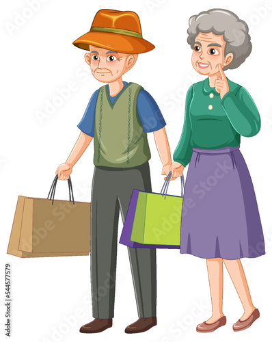 Happy senior couple traveling