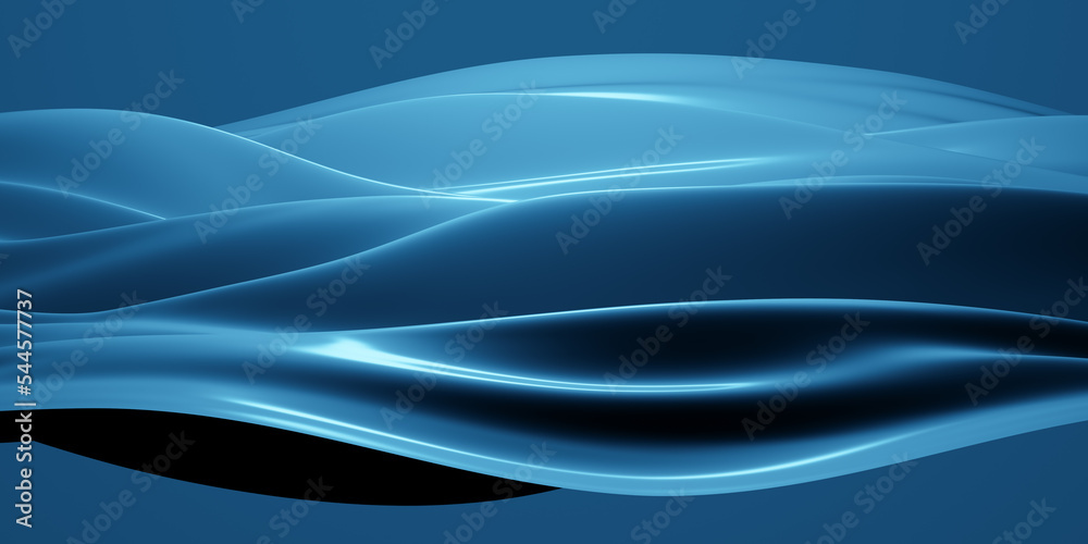 Abstract water like floating curvy 3D waveform object, fluid motion background, blue ocean ripples or waves wallpaper Abstract water like floating curvy 3D waveform object, fluid motion background, blue ocean ripples or waves wallpaper