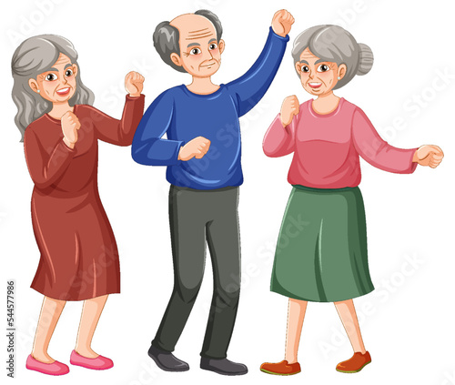 Group of elderly people dancing