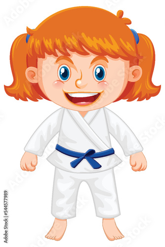 A girl in taekwondo uniform
