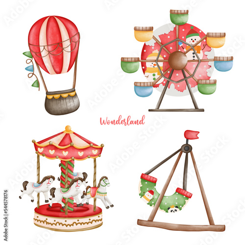 Christmas amusement park element, Christmas circus, Wonderland Christmas..