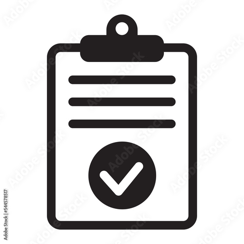Clipboard with checklist icon, symbol for web site and app design. Vector illstration.