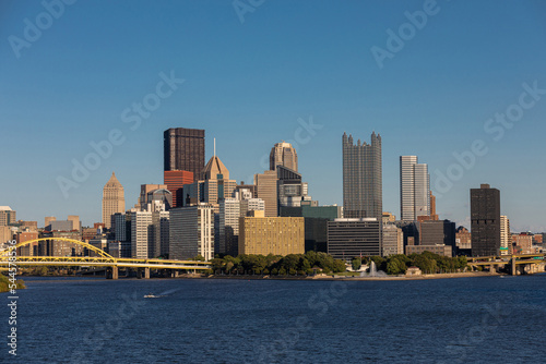 Cityscape of Pittsburgh, Pennsylvania. Allegheny and Monongahela Rivers in Background. Ohio River. Pittsburgh Downtown With Skyscrapers and Beautiful Sky © Mindaugas Dulinskas