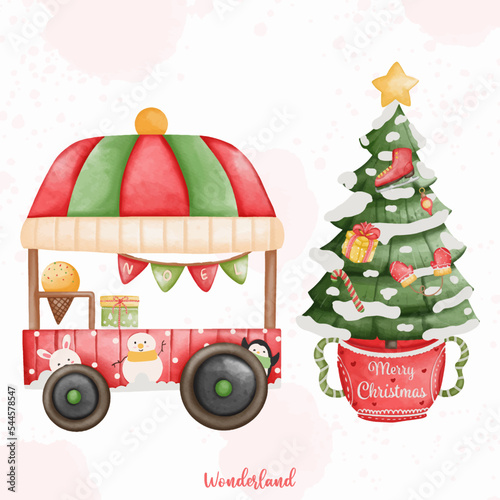 Christmas circus, Wonderland Christmas, Christmas amusement park element..