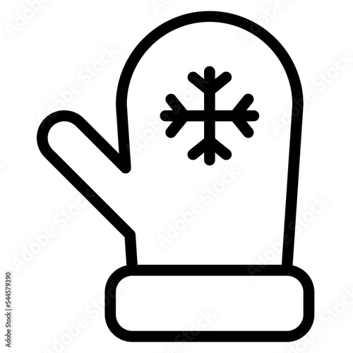 mitten christmas celebration winter decoration icon