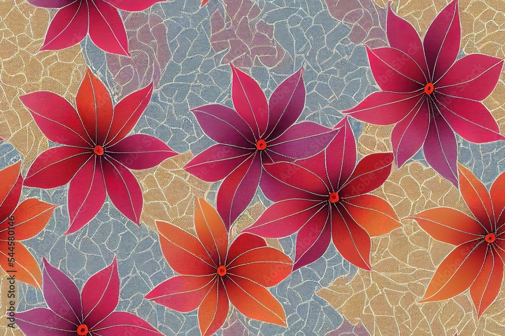 Obraz premium Ornamental Base Background Repeat All over Floral Texture Multi Colored Creative Ethnic Textile Design Pattern
