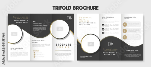 trifold brochure template design vector	