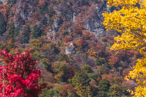 妙義山の大の字と紅葉