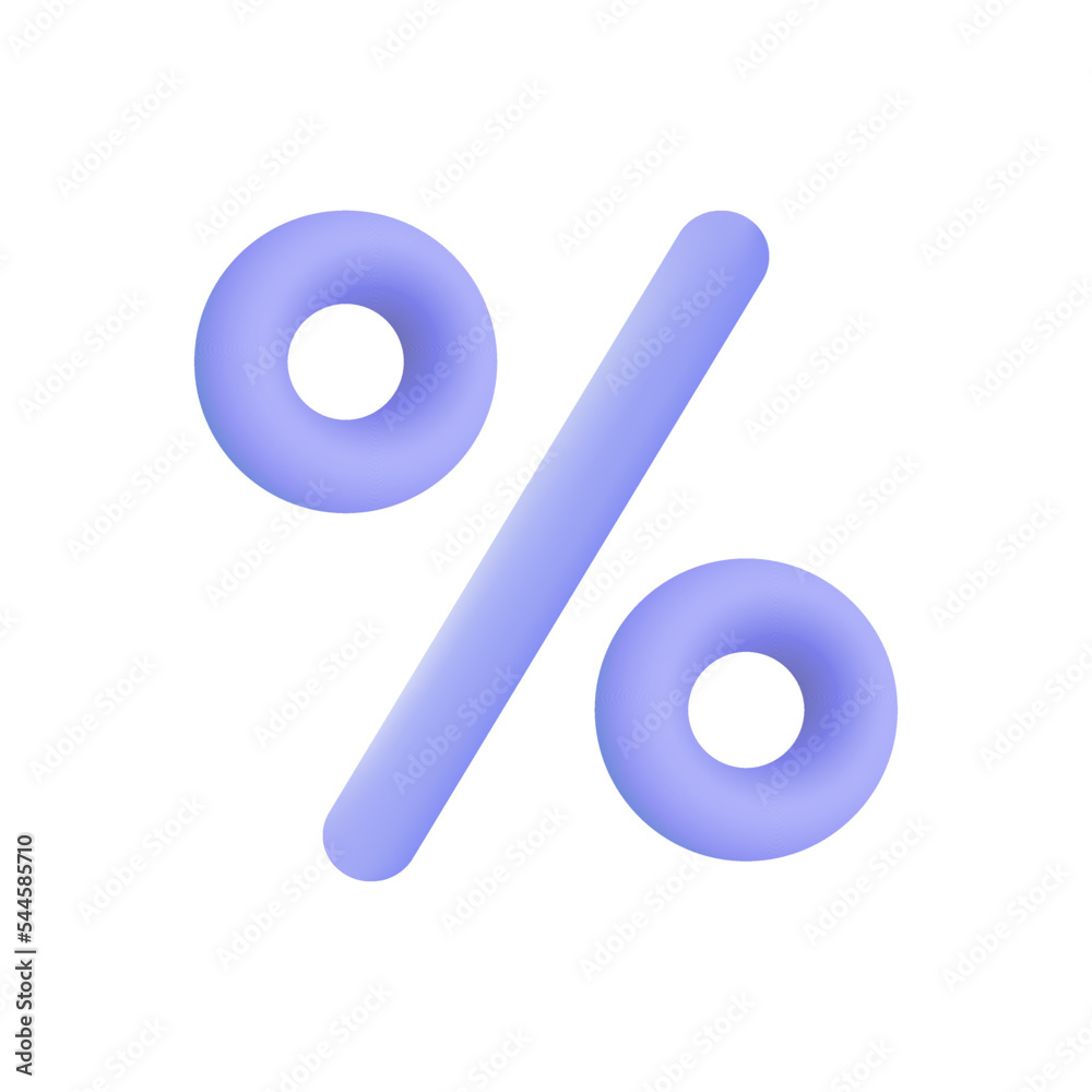 Percent sign. Percentage, discount, sale, promotion concept. 3d vector icon illustration