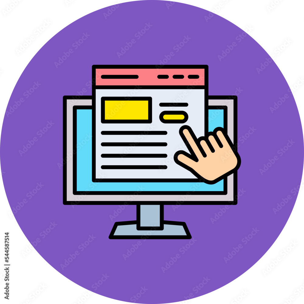 Subscription Multicolor Circle Filled Line Icon Subscription Multicolor Circle Filled Line Icon
