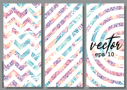 
A set of three illustrations. Abstract background. Design for decoration. 
Stock vector.