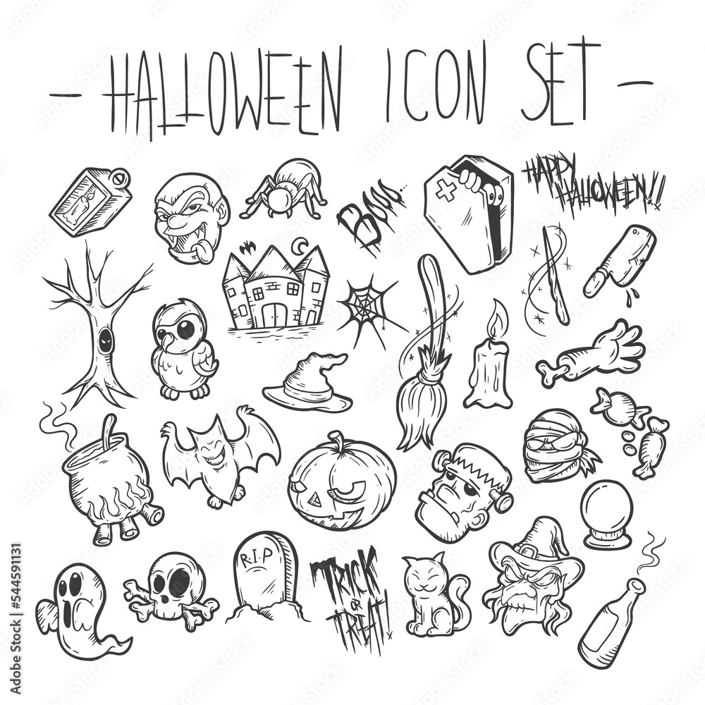 Obraz premium halloween icon set