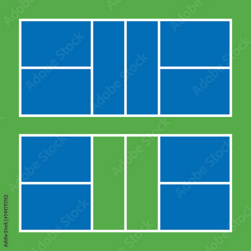 Top view of the pickleball court in exact proportions