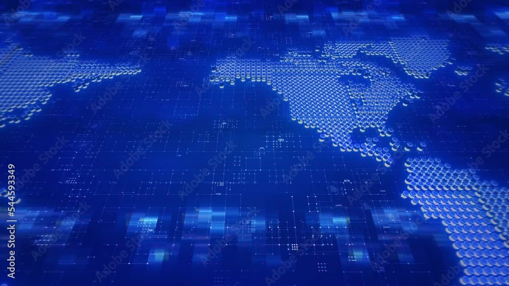 Digital World Map News Looped Background Stock Video | Adobe Stock