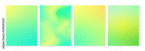 Set of vertical gradient backgrounds in green and yellow colors. For brochures, booklets, banners, business cards, branding, social media and other projects. For web and print.