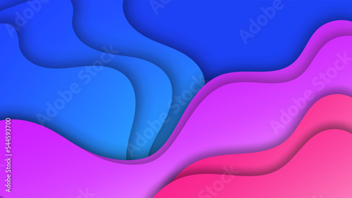 Abstract blue pink and purple background with paper cut overlap layers. Vector abstract graphic design banner pattern presentation background wallpaper web template.