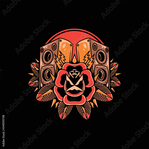 oldschool speaker illustration vector design