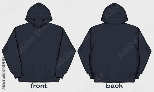 Plain hoodie mock up, which can be edited as needed in vector form. Vector illustration. This design is for store products, templates, hoodie designs, mock ups, social media posts. photo