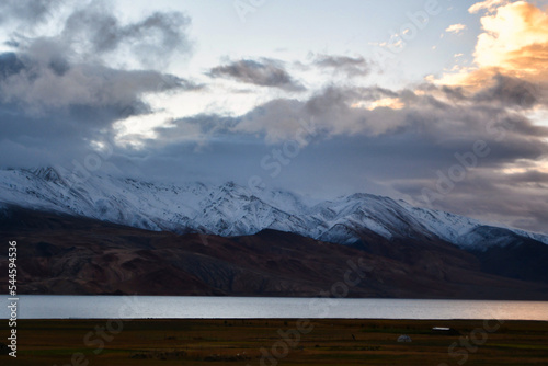Tso Moriri is a lake in the Changthang Plateau of Ladakh in India. The lake and surrounding area are protected as the Tso Moriri Wetland Conservation Reserve. The lake is at an altitude of 4,522 m.