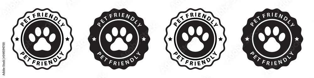 Pet allowed sign icon. Pet friendly icon, vector illustration Pet allowed sign icon. Pet friendly icon, vector illustration